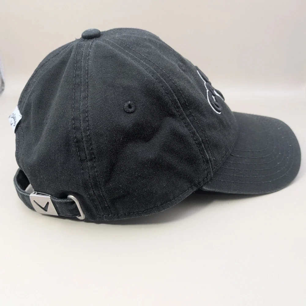 Callaway‎ Raised Letter Embroidered Black 100% Cotton Adjustable Golf Hat